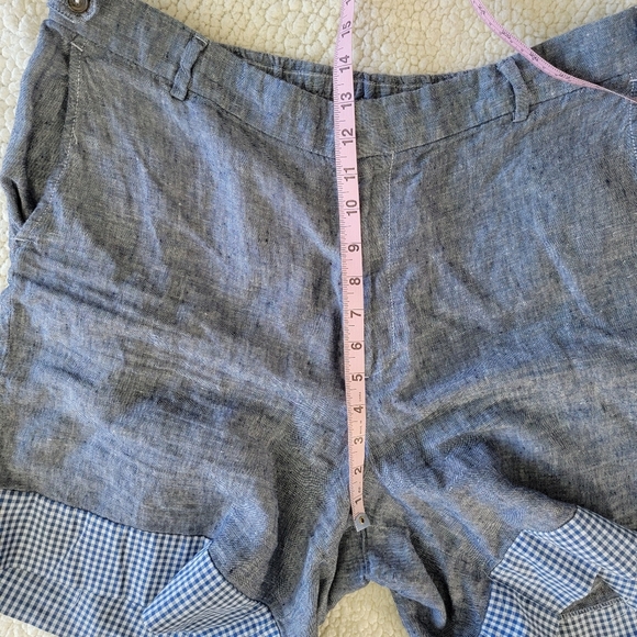 Lord & Taylor Blue Flat Front Shorts with Cuff - Picture 10 of 12